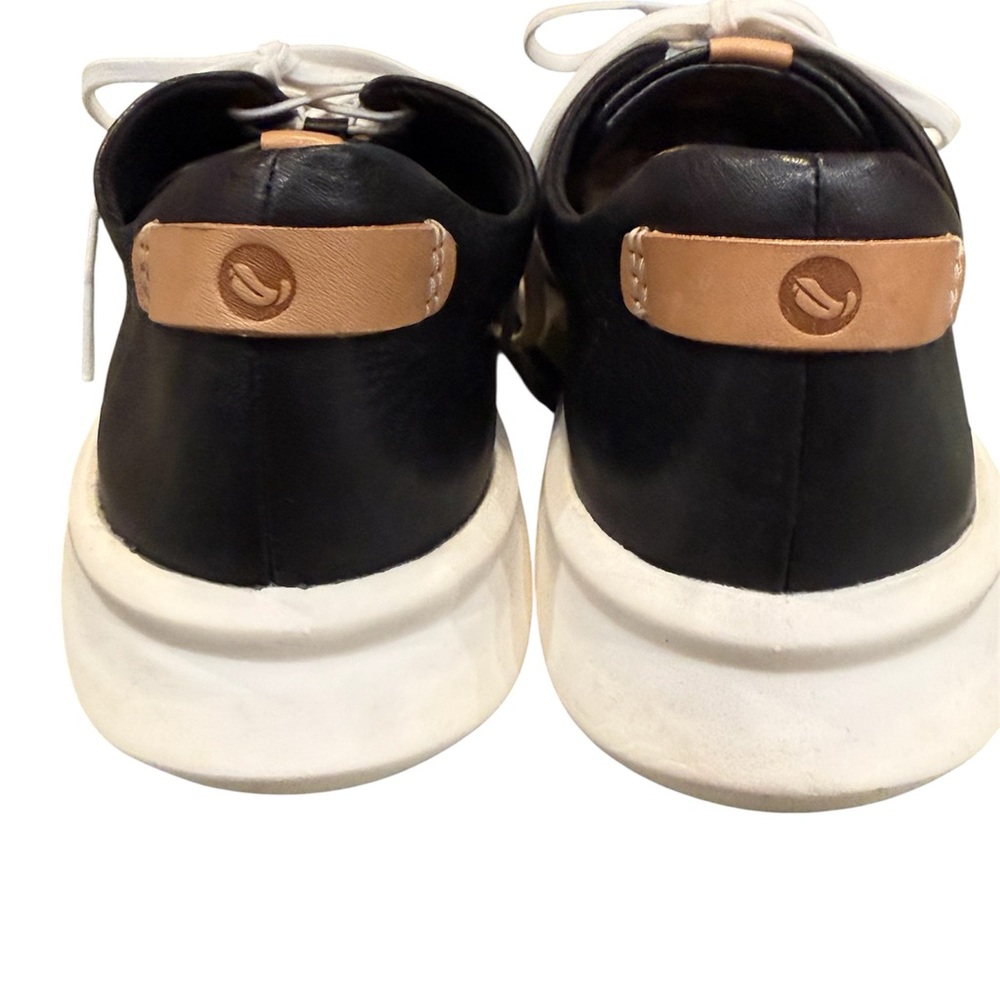 Clarks Shoes Un Rio Tie Women Size‎ 8 Black Leather Casual Comfort Sneaker - Picture 5 of 7